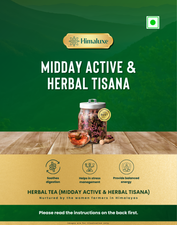 Handcrafted midday active and herbal tisane - Individual Pouch - Image 2